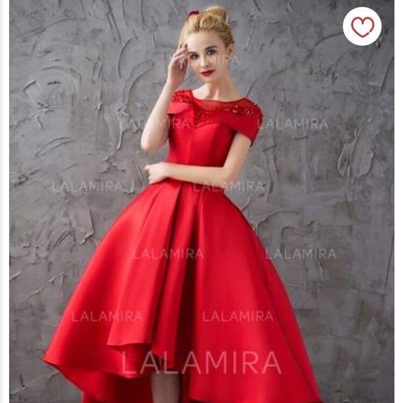 Red Satin Ball Gown - Picture 6 of 6